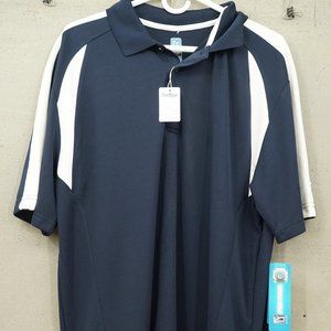 NEW with Tags PGA Tour Mens Golf Shirt Polo Short Sleeve Navy & White XL Airflux
